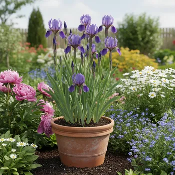 Semeno Kosatec 'Ceasars Brother' v květináči