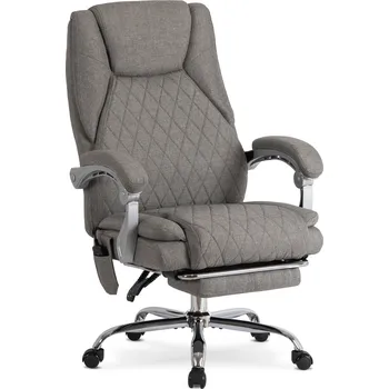 JAKS Kancelářské křeslo polohovatelné šedé látka Giorgio + Masážní funkce zdarma