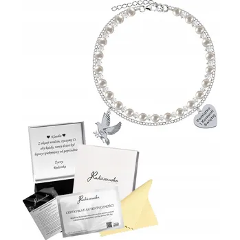 Náramek Stříbrný náramek s holubem a SVATÉ PŘIJÍMÁNÍ VÁNOCE