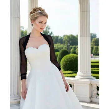 Bolerko Romantické tylové bolerko - černé: BF-70 Vybraná velikost: 4XL/5XL