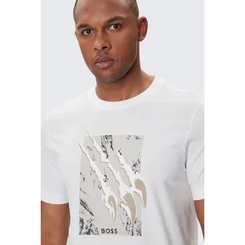 Pánské tričko Pánské tričko BOSS Orange Te_Animali 50546362 bílé Velikost: S