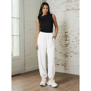 Dámské kalhoty Sinsay - Dresové jogger kalhoty ze scuba materiálu - krémová - 755HA-01X - 755HA-01X-XL