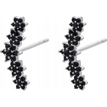 Náušnice Náušnice Fiveflower - Stříbrná/Černá KP-21707