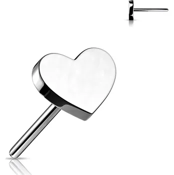 Piercing Atreya Titanová koncovka - bezzávitové srdíčko Barva: Stříbrná