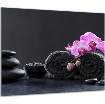 Obraz SKLENĚNÁ OCHRANNÁ DESKA NA SPORÁK 60x52 ČERNÁ