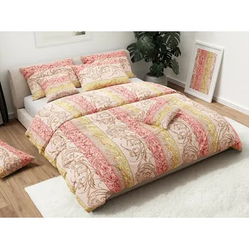 Povlečení Bavlněné povlečení SUMMER DREAM BROWN krémové Rozměr povlečení: 70 x 90 cm | 140 x 200 cm