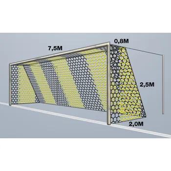 Sportovní branka Síť Cawila Net HEXA 7,50x2,50m Tiefe 0,8x2,0m 1000871088-gelb Velikost OS