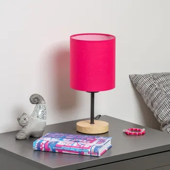 Lampička Brilagi - Stolní lampa NUBILA WOOD 1xE27/25W/230V dub/růžová