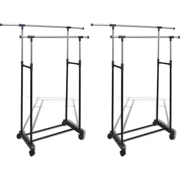 Věšák Nastavitelné stojany na oblečení 2 ks 2 šatní tyče - 8718475878711