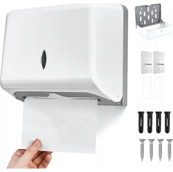 Zásobník na papírové ručníky PODAVAČ DÁVKOVAČ BÍLÝ PRO SKLÁDANÉ PAPÍROVÉ RUČNÍKY