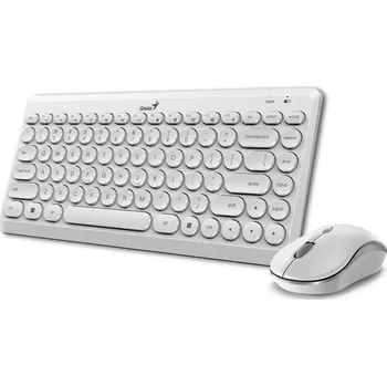 GENIUS LuxeMate Q8000, Set klávesnice a myši, bezdrátový, CZ+SK layout, 2,4GHz, mini USB přijímač, bílý