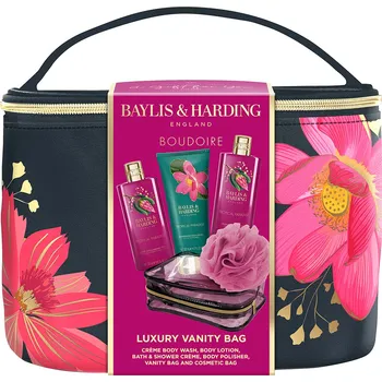 Kosmetická sada Baylis & Harding Tropical Paradise - sada produktů tělové péče, 5 ks praktická sada tělových produktů s exotickou vůní a kosmetických taštiček