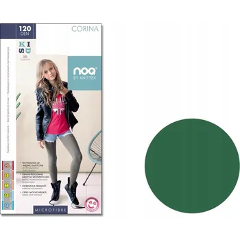 Punčocháče z mikrovlákna CORINA Knittex 128-134 tmavě zelená 120 den 3D