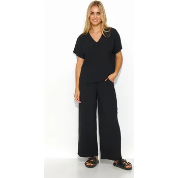 Dámský set se širokými kalhotami M831 Barva: Černá, Velikost: 2XL/3XL