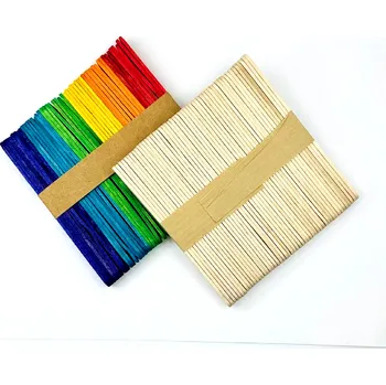 Malířská špachtle Špachtle dřevěné přírodní a barevné, 11,4x1cm, 100ks/bal.