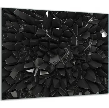 Obraz SKLENĚNÁ OCHRANNÁ DESKA NA SPORÁK 60x52 ČERNÁ