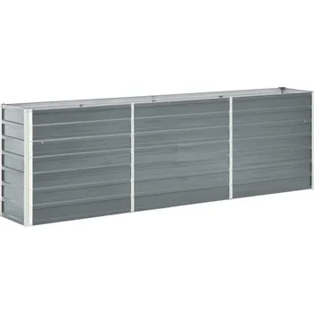 Vyvýšený záhon Vyvýšený záhon pozinkovaná ocel 240 x 40 x 77 cm šedý - 8719883756820