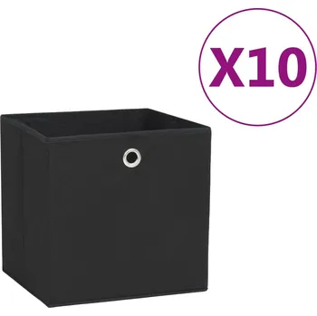 Úložný box Úložné boxy 10 ks netkaná textilie 28 x 28 x 28 cm černé - 8720286087060