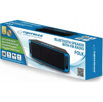 Bluetooth reproduktor Přenosný reproduktor Esperanza FOLK EP126KB Bluetooth, černo-modrý