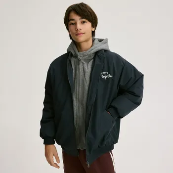 Reserved - Bomber bunda s kapucí - tmavomodrá - 807HF-59X - 807HF-59X-140