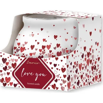Svíčka Emocio Sklo Dekor 80x72 mm Love you , vonná svíčka 245 gram
