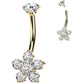 Piercing Atreya Titanový piercing do pupíku s vnitřním závitem Markan Barva: Zlatá