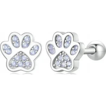 Náušnice Stříbrné opálové náušnice puzetky Stříbro 925 kočka pes tlapky zvířat