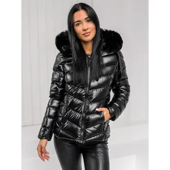 Dámská móda Černá dámská prošívaná zimní bunda s kapucí Bolf 5M3138A1 - M