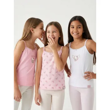 Dívčí tričko Sinsay - Bavlněná trička s potiskem 3 pack Hello Kitty - vícebarevná - ZD429-MLC - ZD429-MLC-122