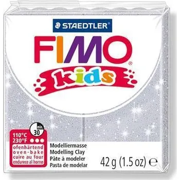 modelína a plastelína FIMO® kids 8030 modelovací hmota 42g - stříbrná se třpytkami (812)