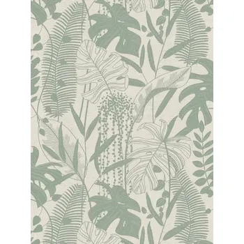 Tapeta A.S. Création | Vliesová tapeta na zeď Cuba 2 79164-2 | 0,53 x 10,05 m | krémová, zelená + Krémová, zelená vliesová tapeta na stěnu 791642 v rozměru 0,53 x 10,05 m