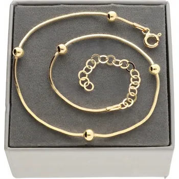 Náramek Náramek na nohu Artwings 25 cm kuličky zlaté