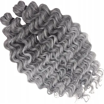 Stylingový přípravek Syntetické vlasy AFROLOKI ULTRA DEEP WAVE PRO Ombre Šedé Vlny 35 cm 200 g