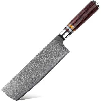 IZMAEL Damaškový kuchyňský nůž KA 20051 Cleaver/Hnědá 17.5 cm