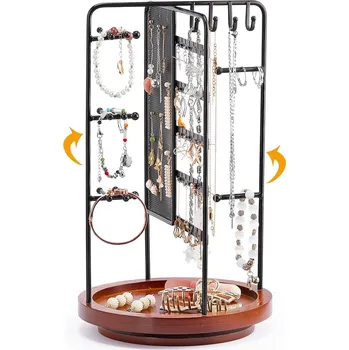 Šperkovnice STOJAN NA ŠPERKY SE SAMETOVÝM PODNOSEM, KOVOVÝ RÁM, ORGANIZÉR, DRŽÁK DÁREK