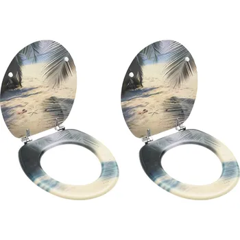 WC sedátko WC sedátka s víky 2 ks MDF plážový motiv - 8720286084144