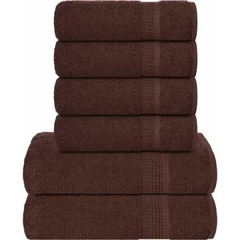 Utěrka 6dílná sada ručníků hnědá 360 g/m² 100% bavlna - 8721012147232