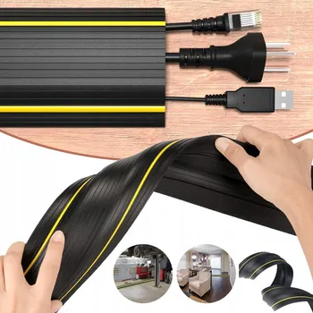 kabelová chránička Podlahová krytka kabelů, podlahová kabelová lišta, kabelový kanál, 2 m