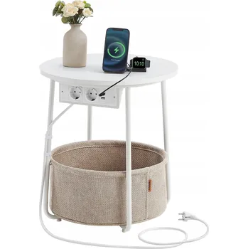 Konferenční stolek Konferenční stolek Songmics kulatý 45 x 45 x 50 cm bílý