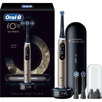 Elektrický zubní kartáček Elektrický kartáček Oral-B iO10 Lunar Gold + Cestovní Pouzdro