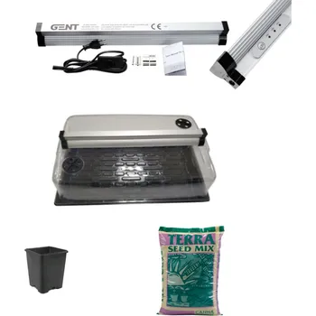Příslušenství pro skleník Growmarket GENT Set Zemina Propagation Single, 1x18W LED s časovačem, 58x38x22 cm