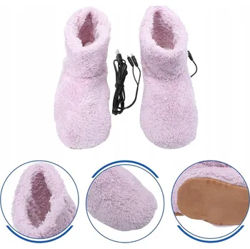 Pracovní oblečení VYHŘÍVANÉ ELEKTRICKÉ BOTY ZATEPLENÉ ZIMNÍ BOTY USB RŮŽOVÉ