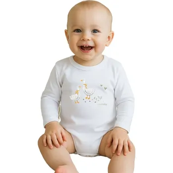 Kojenecký body Dětské body s potiskem New Baby Husičky Bílá 80 (9-12m)