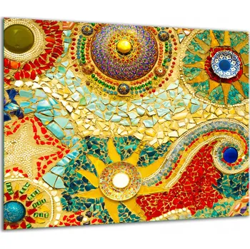 Obraz SKLENĚNÁ OCHRANNÁ DESKA NA SPORÁK 60x52 MOZAIKA