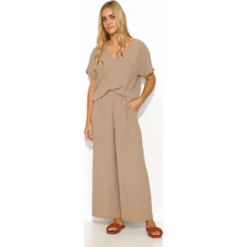 Dámský set se širokými kalhotami M831 Barva: Hnědá, Velikost: L/XL