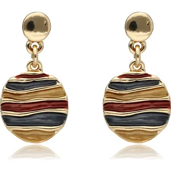 Náušnice Yvon Náušnice s malovaným efektem v odstínech zlaté, vínové a tmavé modři