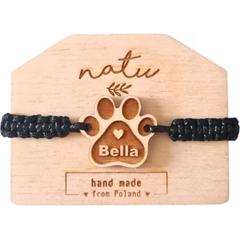 Náramek Náramek Natu psí tlapka se jménem, délka 25 cm