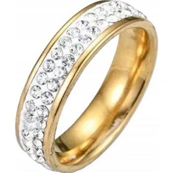 Prsten Zlatý Prstýnek se zirkonem Elegantní snubní prsten Zirkony z nerezové Ocel