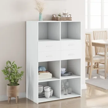 Příborník do zásuvky Skříň highboard bílá 80 x 42,5 x 124 cm kompozitní dřevo - 8721102654749