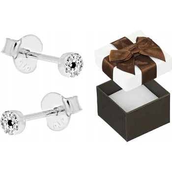 Náušnice Stříbrné Náušnice se Zirkony Zirkon Puzetky Puzety 925 Kruhy Kolečka 3 mm